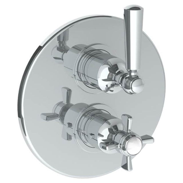 Watermark - Wall Mounted Thermostatic Shower Trim with built-in control, 7 1/2'' - Aged Brass