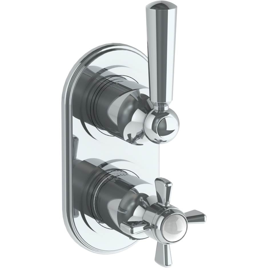 Watermark - Wall Mounted Mini Thermostatic Shower Trim with built-in control, 3 1/2'' - Vintage Copper