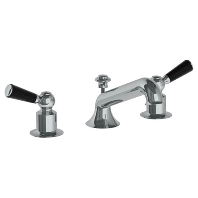 Watermark - Deck Mounted 3 Hole Lavatory Set (shown with optional black handle inserts) - Vintage Copper