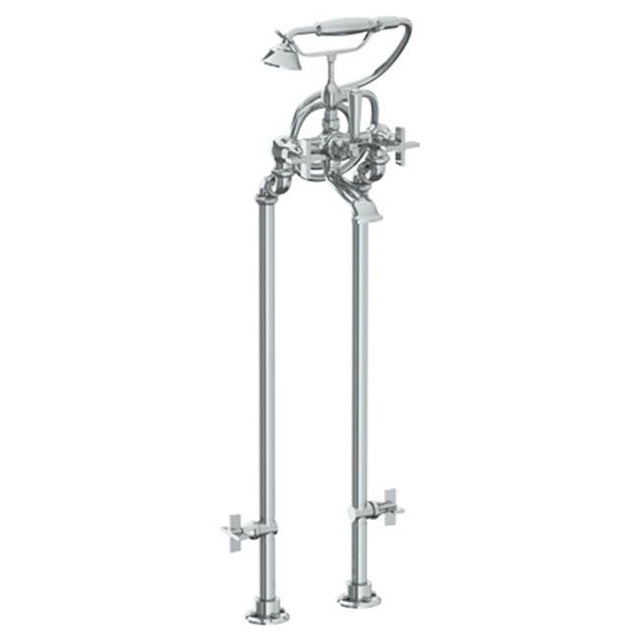 Watermark - Floor Standing Bath Set with Hand Shower and Shut-Off Valves - Vintage Copper