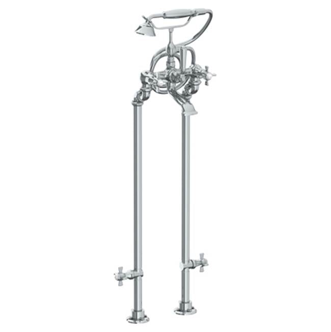 Watermark - Floor Standing Bath Set with Hand Shower and Shut-Off Valves - Vintage Copper
