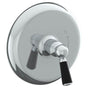 Watermark - Wall Mounted Pressure Balance Shower Trim, 7'' dia. (shown with optional black handle inserts) - Vintage Copper