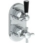 Watermark - Wall Mounted Mini Thermostatic Shower Trim with built-in control, 3 1/2'' - Vintage Copper