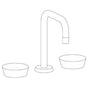 Watermark - Deck Mounted 3 Hole Extended Square Spout Lavatory Set - Vintage Copper