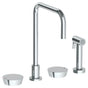 Watermark - Deck Mounted 4 Hole Square Top Kitchen Set -  Includes Side Spray - Vintage Copper
