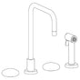 Watermark - Deck Mounted 4 Hole Square Top Kitchen Set -  Includes Side Spray - Oil Rubbed Bronze