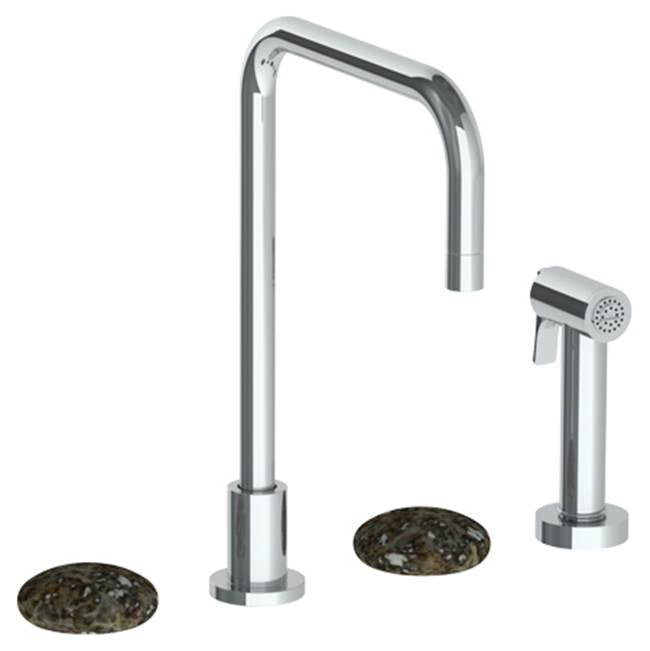 Watermark - Deck Mounted 4 Hole Square Top Kitchen Set -  Includes Side Spray - Vintage Copper