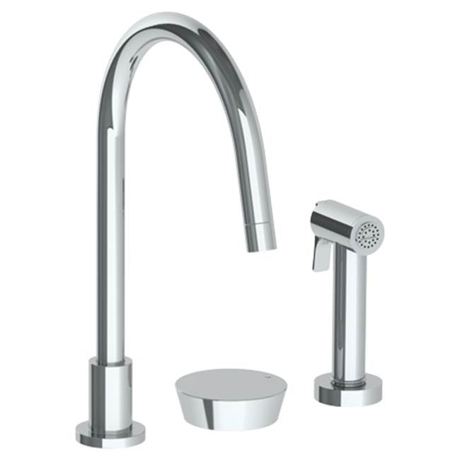 Watermark - Deck Mounted 3 Hole Gooseneck Kitchen Set -  Includes Side Spray - Vintage Copper