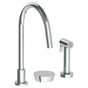 Watermark - Deck Mounted 3 Hole Gooseneck Kitchen Set -  Includes Side Spray - Vintage Copper