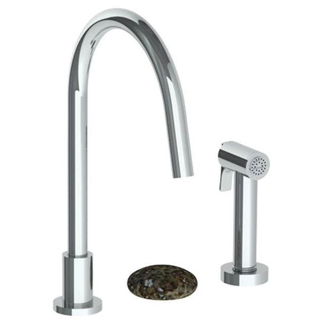 Watermark - Deck Mounted 3 Hole Gooseneck Kitchen Set -  Includes Side Spray - Vintage Copper