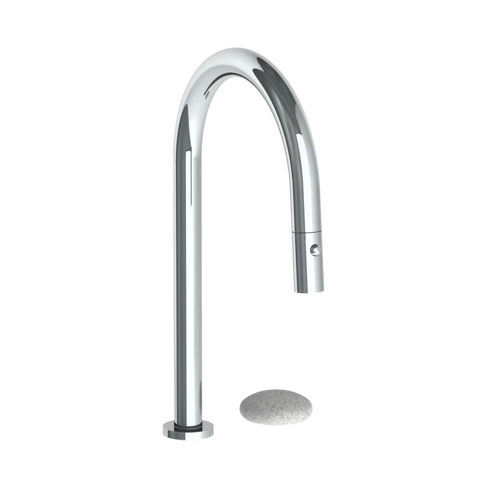 Watermark - Deck Mounted 2 Hole Gooseneck Kitchen Faucet with Pull Down Spray - Vintage Copper
