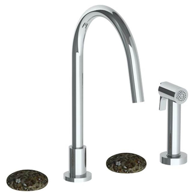Watermark - Deck Mounted 4 Hole Gooseneck Kitchen Set -  Includes Side Spray - Vintage Copper