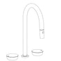 Watermark - Deck Mounted 3 Hole Gooseneck Top Kitchen Faucet with Pull Down Spray - Vintage Copper