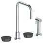 Watermark - Deck Mounted 4 Hole Square Top Kitchen Set -  Includes Side Spray - Vintage Copper