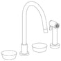 Watermark - Deck Mounted 4 Hole Gooseneck Kitchen Set -  Includes Side Spray - Vintage Copper