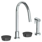 Watermark - Deck Mounted 4 Hole Gooseneck Kitchen Set -  Includes Side Spray - Vintage Copper