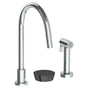 Watermark - Deck Mounted 3 Hole Gooseneck Kitchen Set -  Includes Side Spray - Ebony