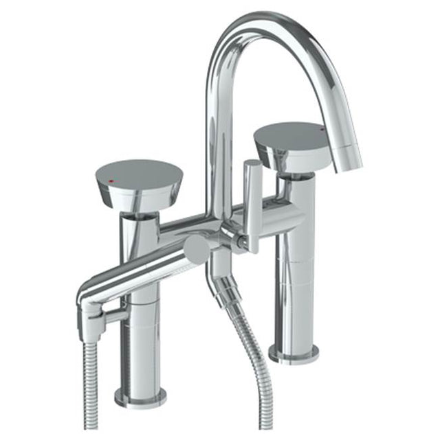 Watermark - Deck Mounted Exposed Gooseneck Bath Set with Hand Shower - Vintage Copper
