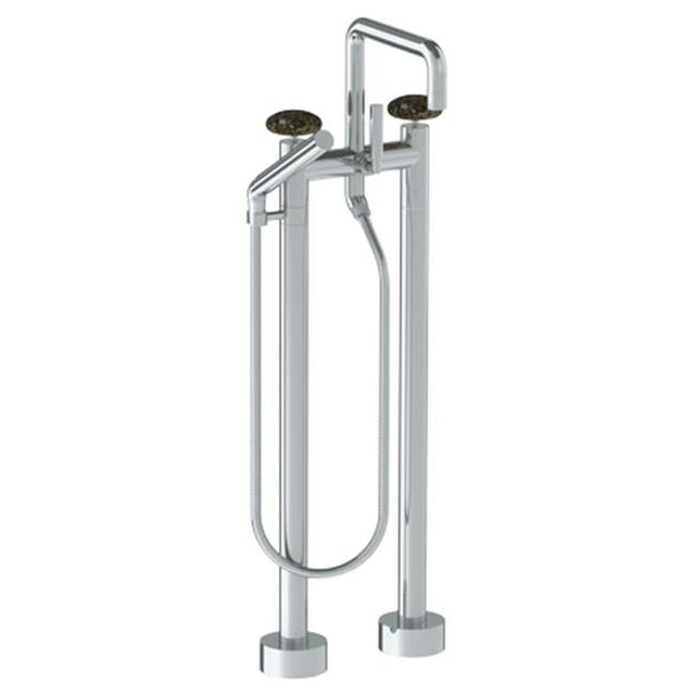 Watermark - Floor Standing Square Bath set with Slim Hand Shower - Vintage Copper