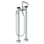 Watermark - Floor Standing Square Bath set with Slim Hand Shower - Vintage Copper