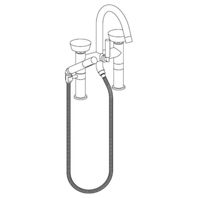 Watermark - Deck Mounted Exposed Gooseneck Bath Set with Hand Shower - Vintage Copper