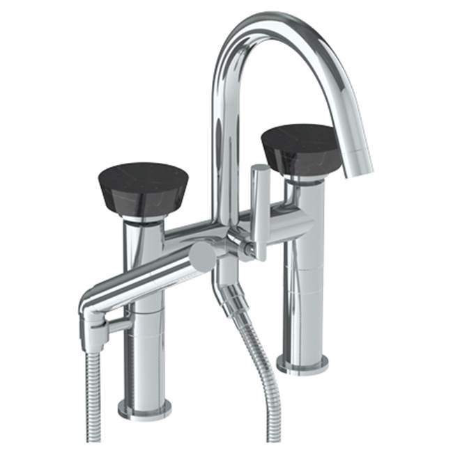 Watermark - Deck Mounted Exposed Gooseneck Bath Set with Hand Shower - Vintage Copper