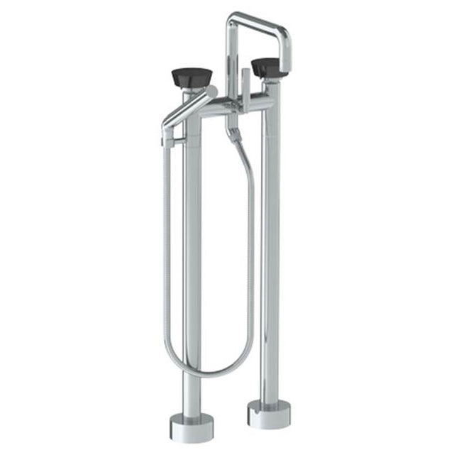 Watermark - Floor Standing Square Bath set with Slim Hand Shower - Vintage Copper