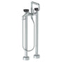 Watermark - Floor Standing Square Bath set with Slim Hand Shower - Vintage Copper