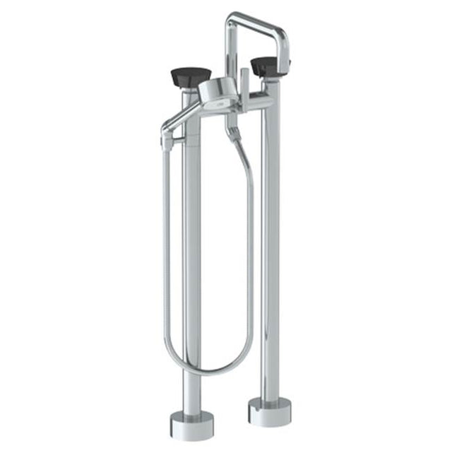 Watermark - Floor Standing Square Bath set with Volume Hand Shower - Vintage Copper