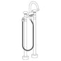 Watermark - Floor Standing Gooseneck Bath Set with Volume Hand Shower - Vintage Copper