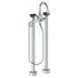 Watermark - Floor Standing Gooseneck Bath Set with Volume Hand Shower - Vintage Copper