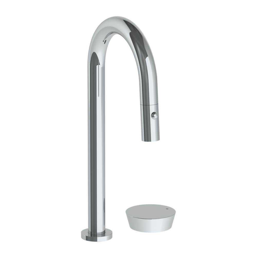 Watermark - Deck Mounted 2 Hole Gooseneck Prep Faucet with Pull Down Spray - Vintage Copper