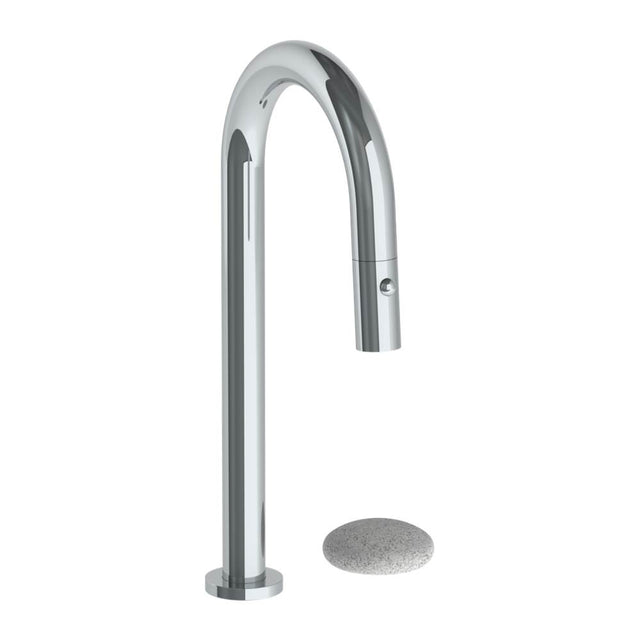 Watermark - Deck Mounted 2 Hole Gooseneck Prep Faucet with Pull Down Spray - Vintage Copper