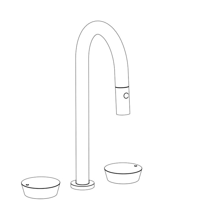 Watermark - Deck Mounted 3 Hole Gooseneck Prep Faucet with Pull Down Spray - Vintage Copper
