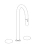 Watermark - Deck Mounted 3 Hole Gooseneck Prep Faucet with Pull Down Spray - Vintage Copper