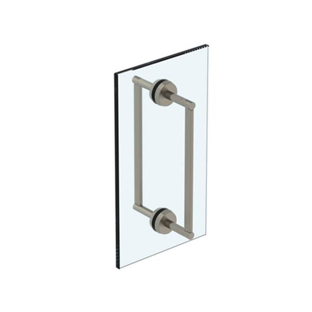 Watermark - Blue 12'' Double Shower Door Pull / Glass Mount Towel Bar - Vintage Copper