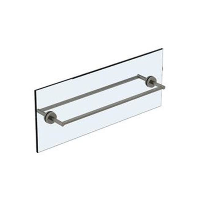Watermark - Blue 24'' Double Shower Door Pull / Glass Mount Towel Bar - Vintage Copper