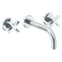 Watermark - Wall Mounted 3 Hole Lavatory Set with 8 3/4'' spout - Vintage Copper