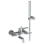 Watermark - Blue 24'' Shower Door Pull  With Knob / Glass Mount Towel Bar with Hook - Vintage Copper