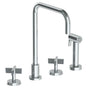 Watermark - Deck Mounted 4 Hole Square Top Kitchen Set -  Includes Side Spray - Vintage Copper