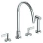 Watermark - Deck Mounted 4 Hole Gooseneck Kitchen Set -  Includes Side Spray - Vintage Copper