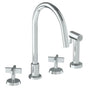Watermark - Deck Mounted 4 Hole Gooseneck Kitchen Set -  Includes Side Spray - Vintage Copper