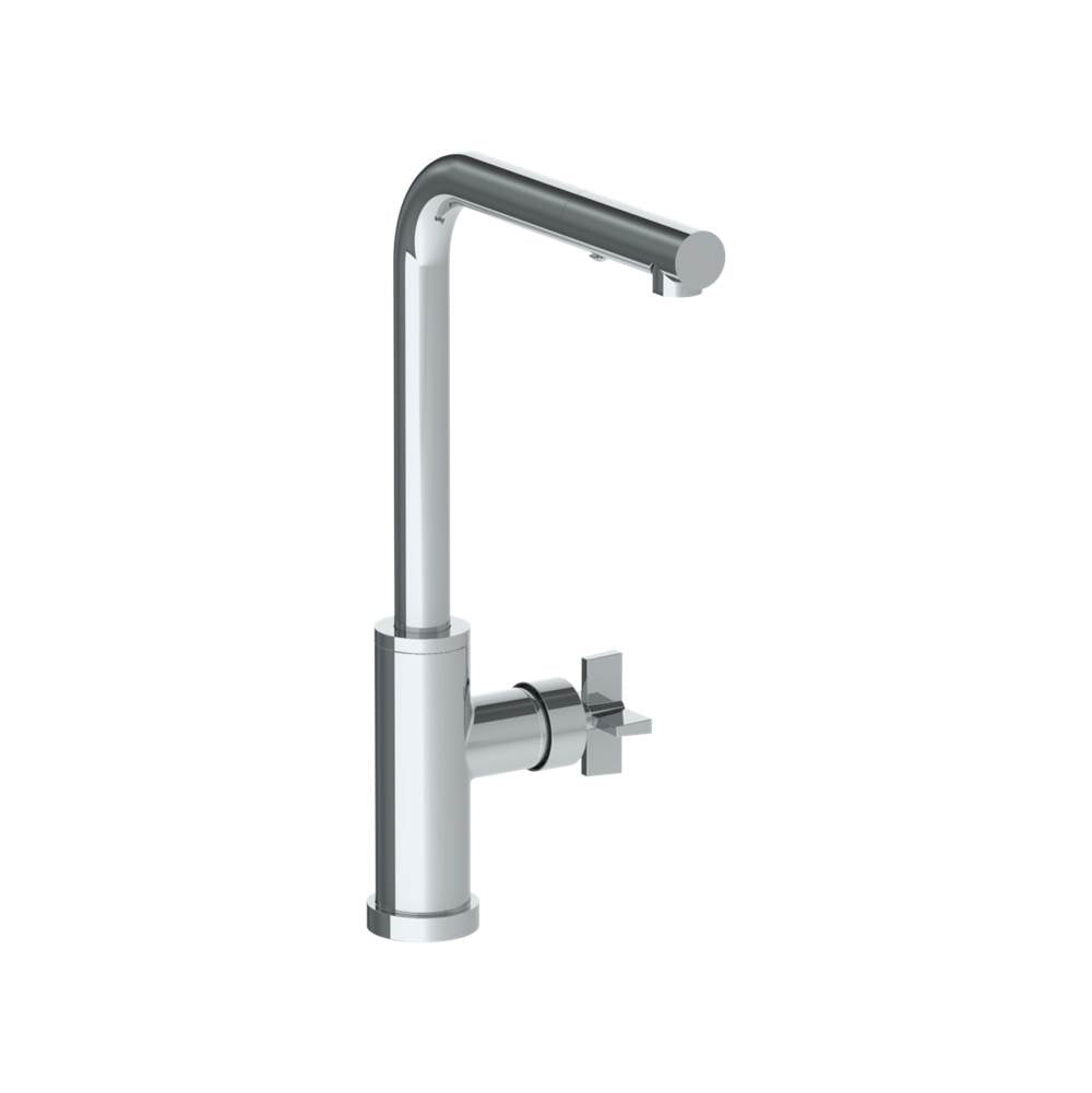 Watermark - Deck Mounted 1 Hole Square Top Kitchen Faucet with Pull Out Spray - High Spout - Vintage Copper