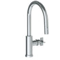 Watermark - Deck Mounted 1 Hole Gooseneck Kitchen Faucet with Pull Down Spray - Low Spout - Vintage Copper