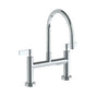 Watermark - Deck Mounted Bridge Gooseneck Kitchen Faucet - Vintage Copper