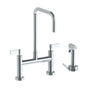 Watermark - Deck Mounted Bridge Square Top Kitchen Faucet with Independent Side Spray - Vintage Copper