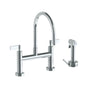 Watermark - Deck Mounted Bridge Gooseneck Kitchen Faucet with Independent Side Spray - Vintage Copper