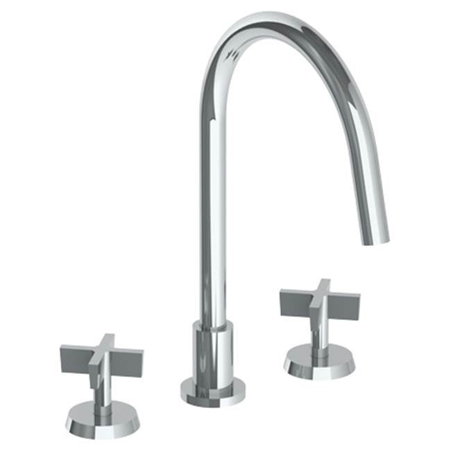 Watermark - Deck Mounted 3 Hole Gooseneck Kitchen Faucet - Vintage Copper