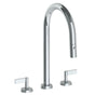 Watermark - Deck Mounted 3 Hole Gooseneck Kitchen Faucet with Pull Down Spray - Vintage Copper