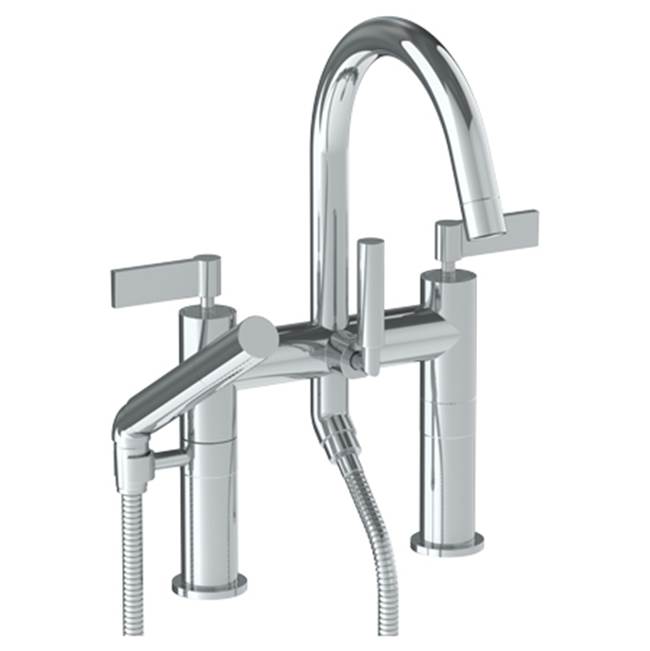 Watermark - Deck Mounted Exposed Gooseneck Bath Set with Hand Shower - Vintage Copper